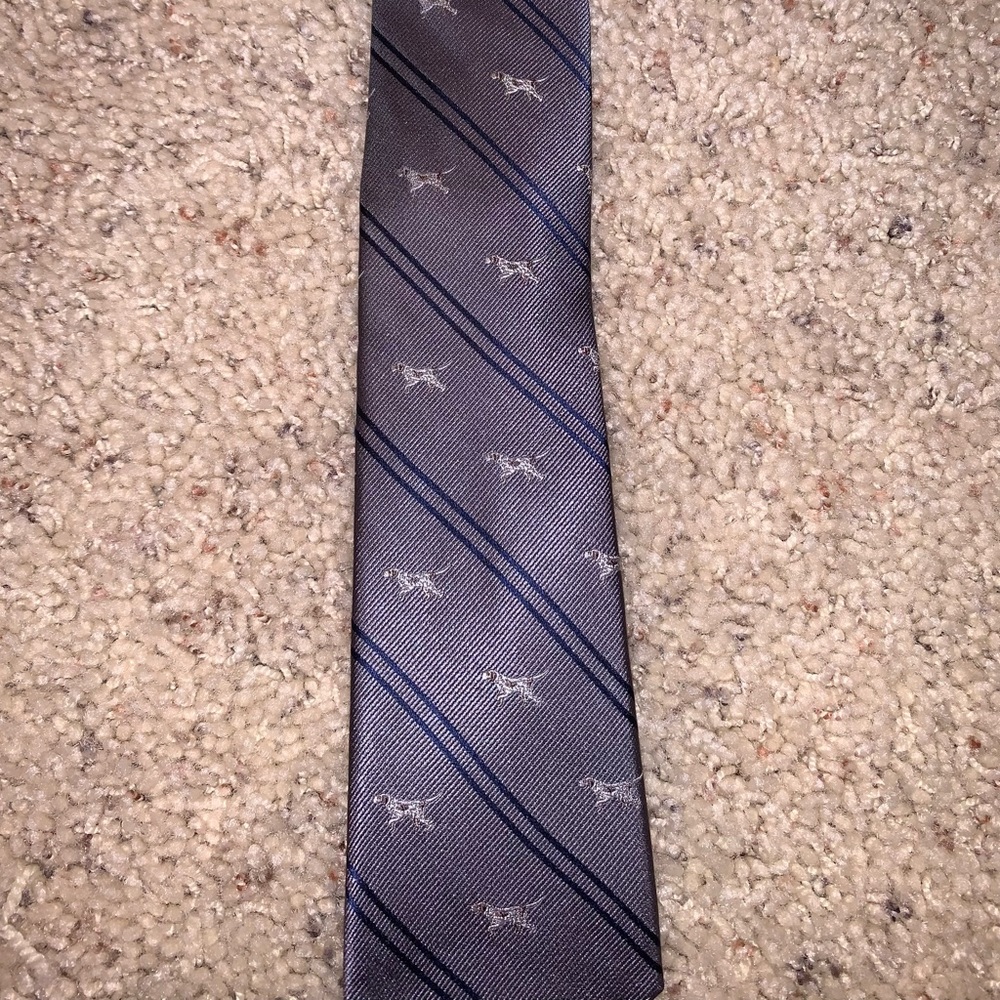 Grey and Blue Dog Print Jos. A. Bank Tie